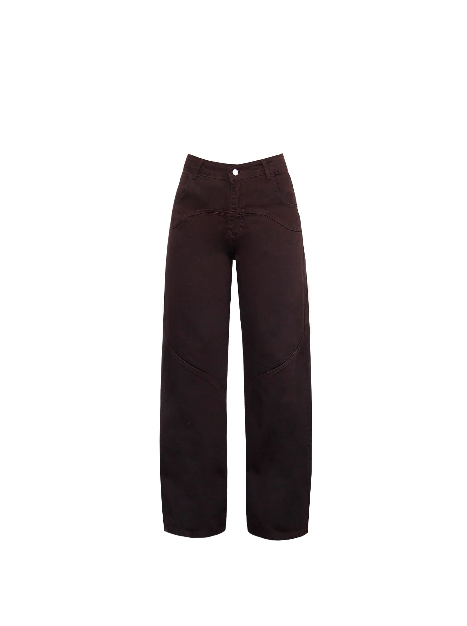 CURVED BROWN DENIM