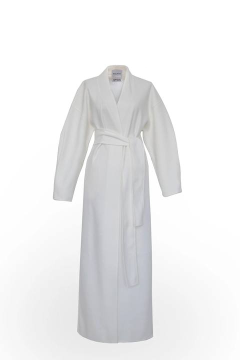 WHITE WOOL COAT