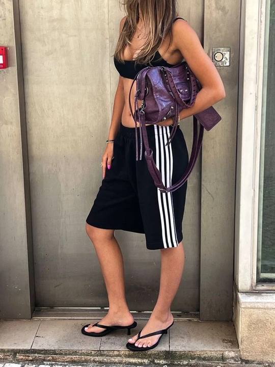 STRIPED SWEAT-SHORTS