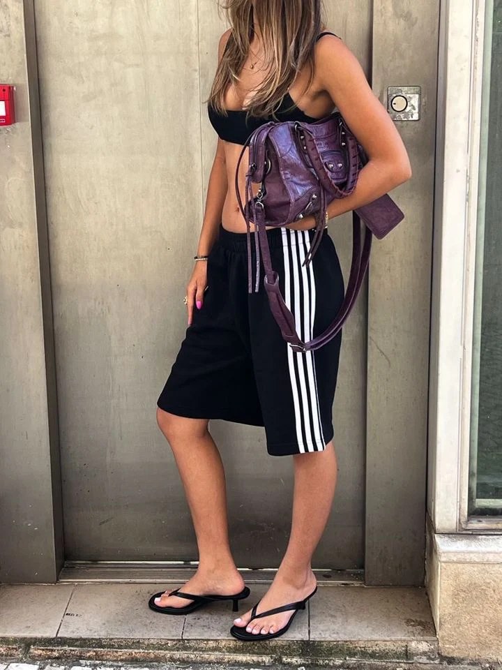 STRIPED SWEAT-SHORTS