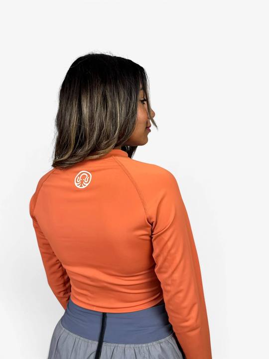 Cropped Rash Guard - Burnt Orange