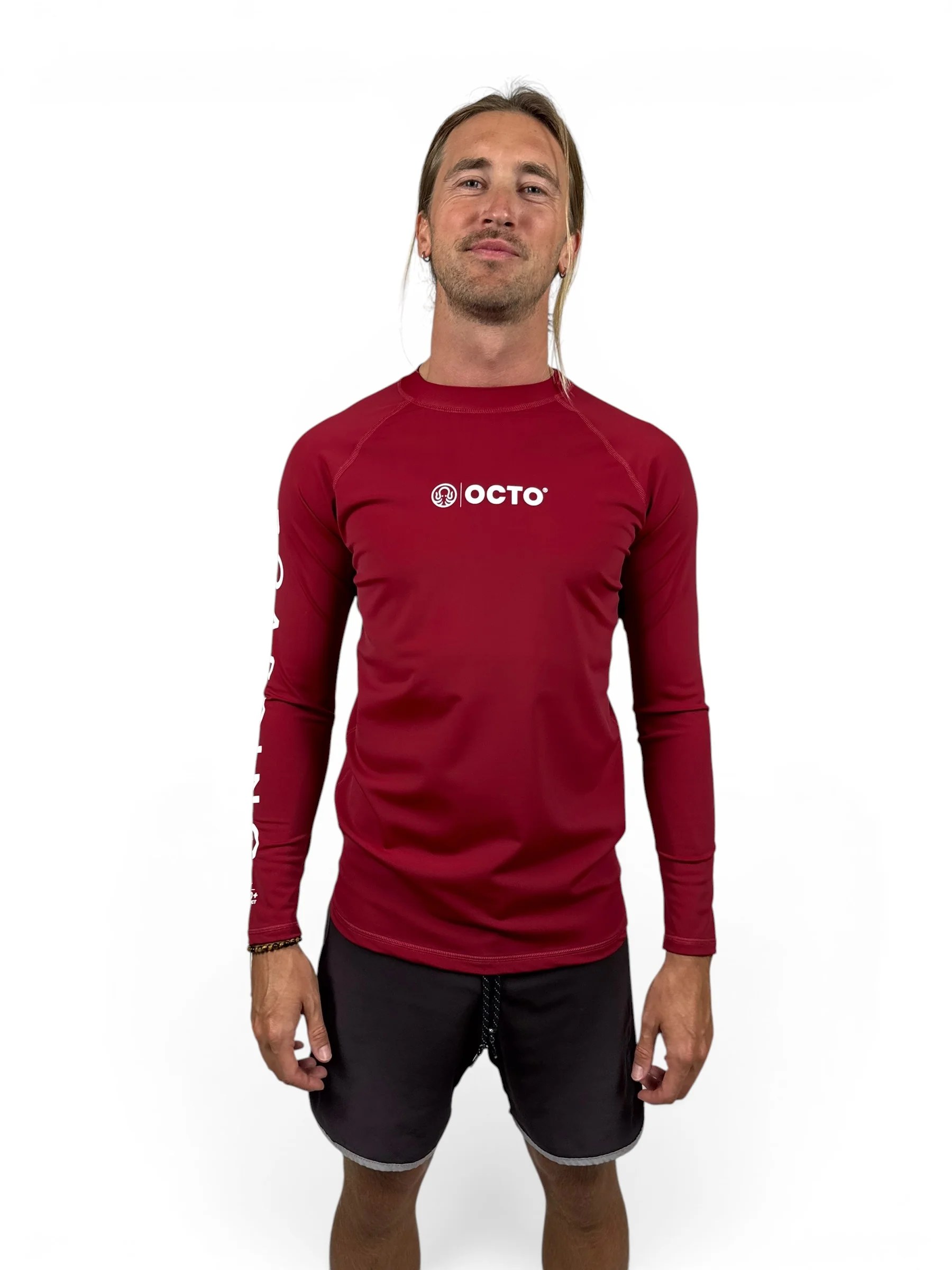 Octo Rash Guard - Burgundy