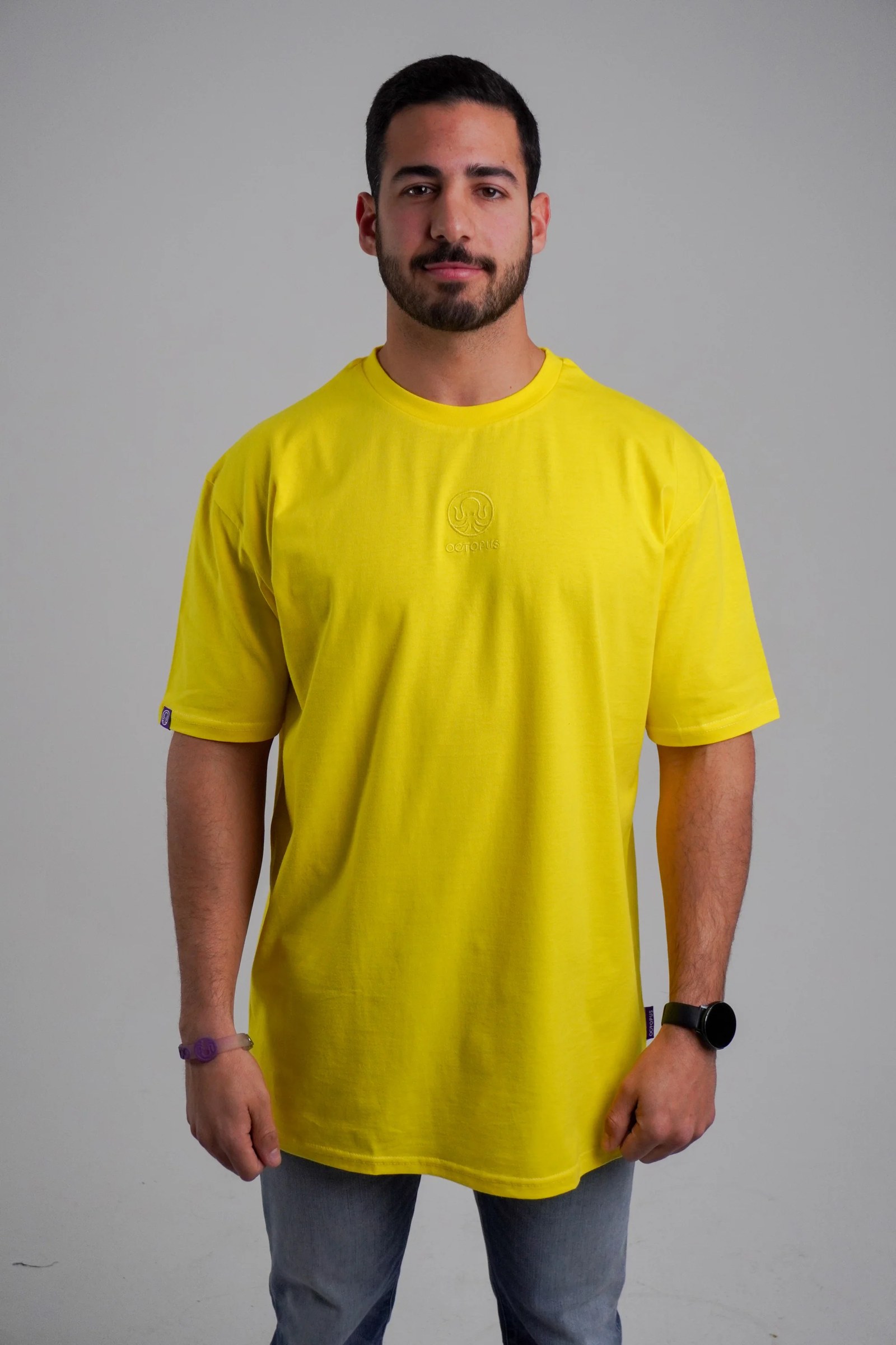 Yellow Embroidered Oversized T-Shirt