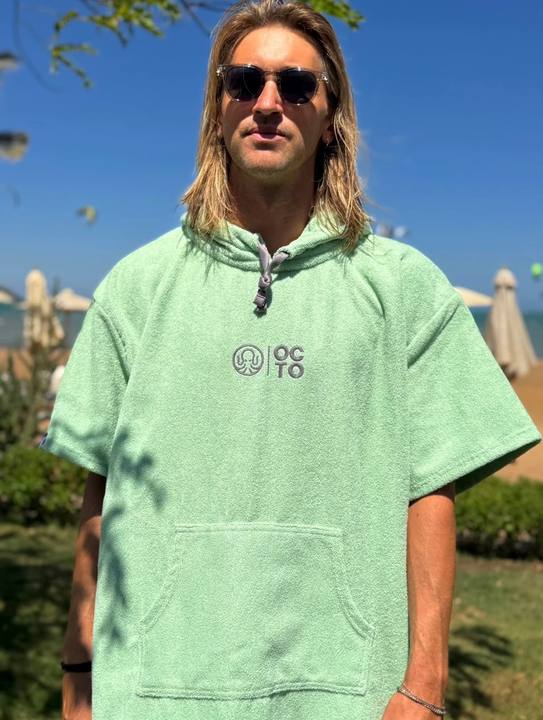 Mint - Octo Embroidered Microfiber Poncho
