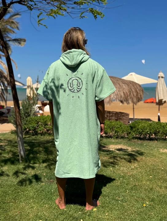 Mint - Octo Embroidered Microfiber Poncho