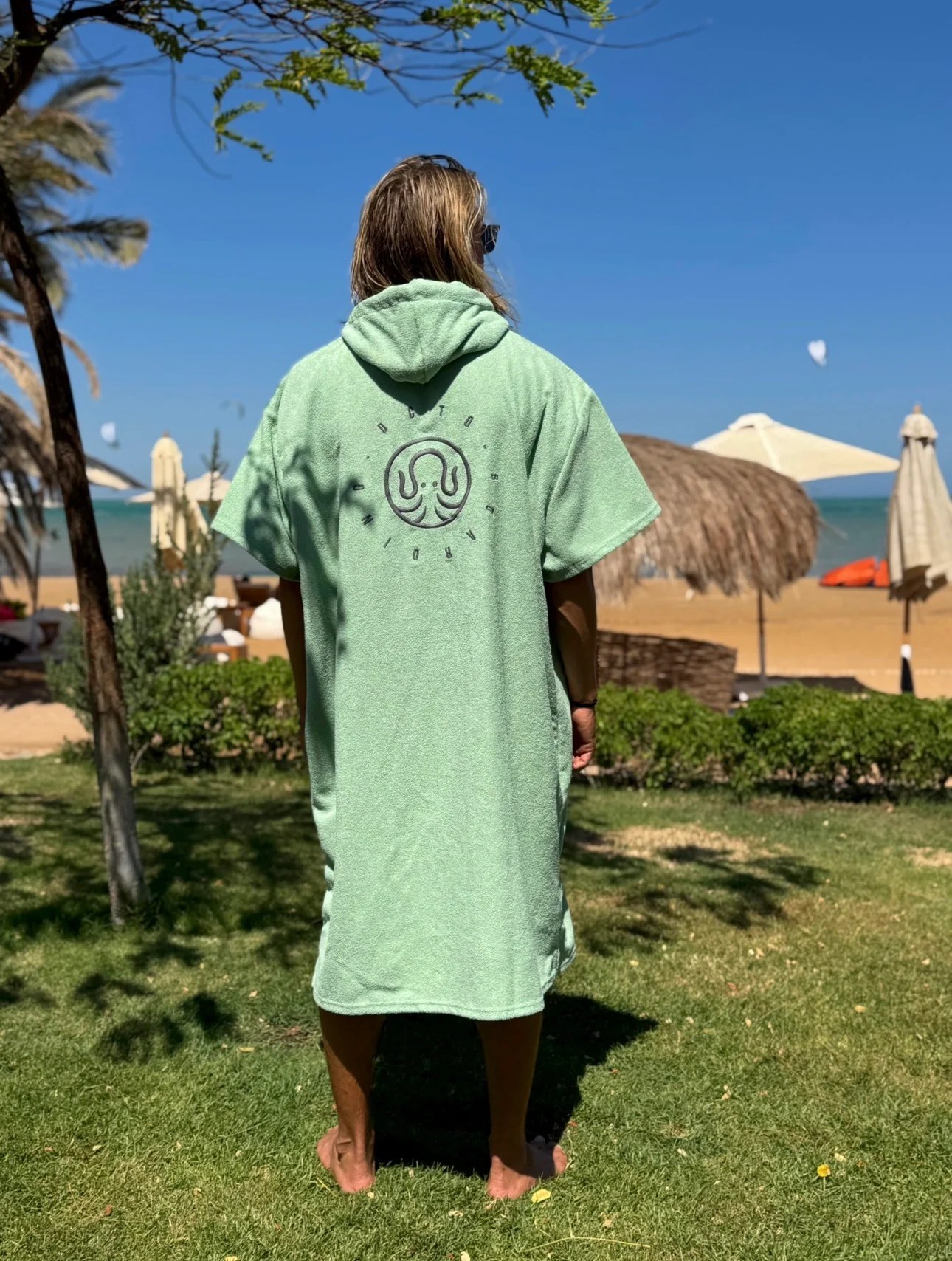 Mint - Octo Embroidered Microfiber Poncho