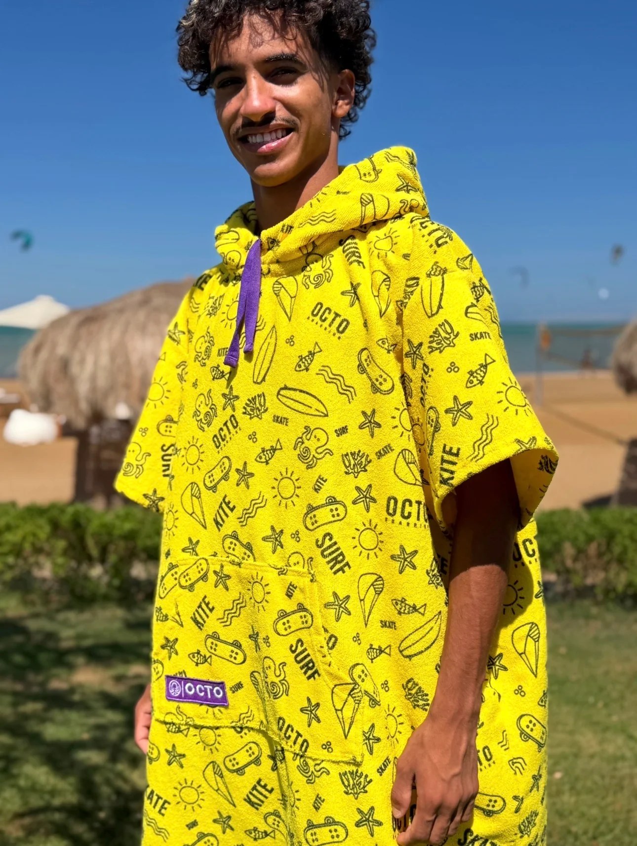 Yellow - Summer Vibes Microfiber Poncho