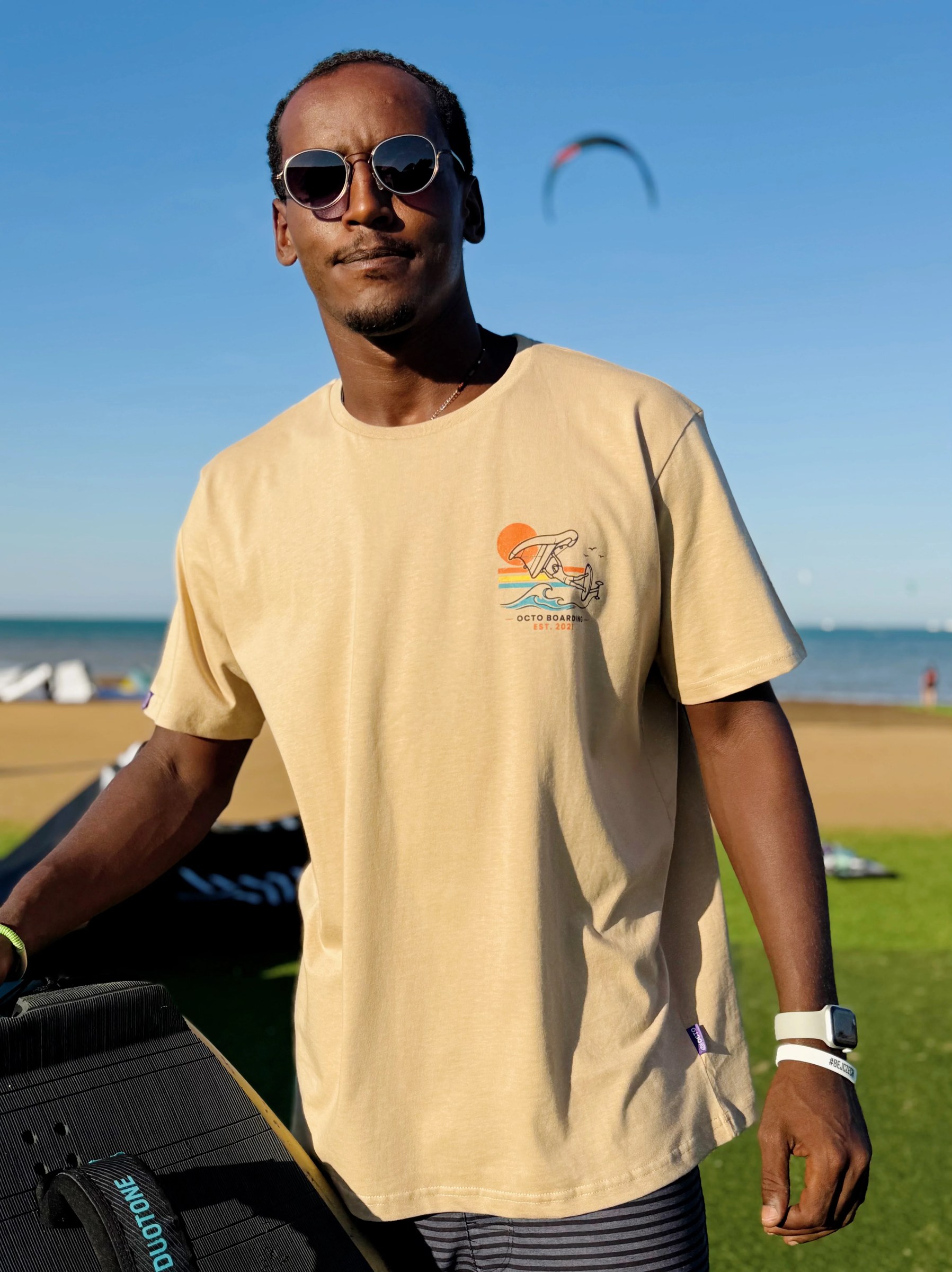 Wing Foil Division Regular Fit T-Shirt - Dark Beige