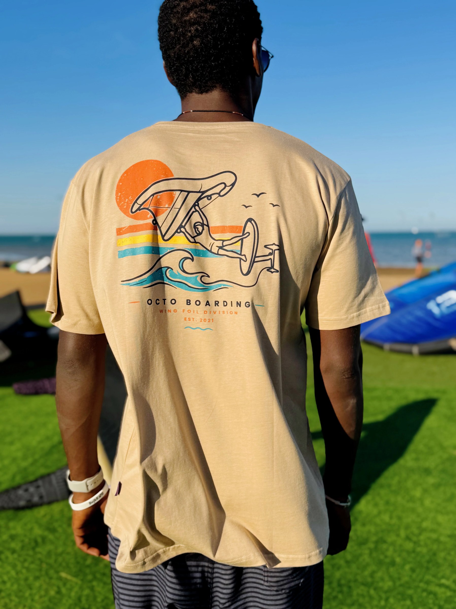 Wing Foil Division Regular Fit T-Shirt - Dark Beige