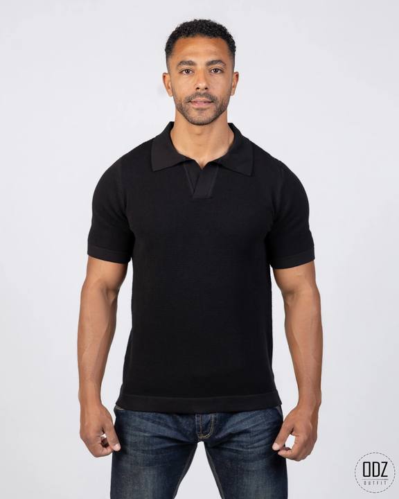 Grid Knitted Polo