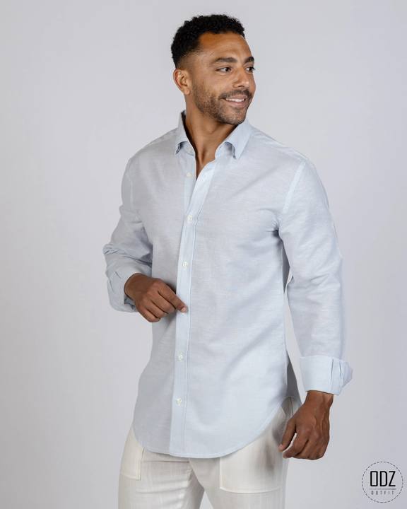 Narrow Strips Linen Shirt