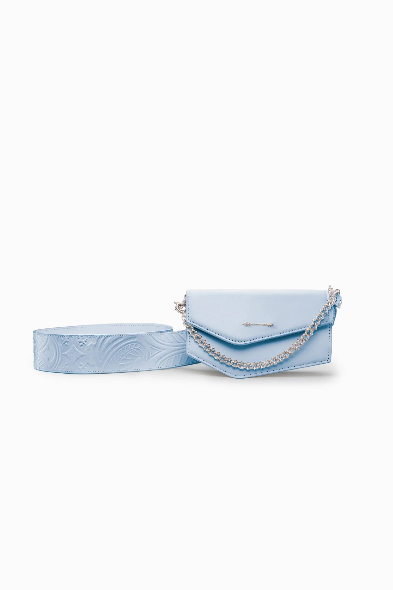 Asymmetrical Pouch with Chain