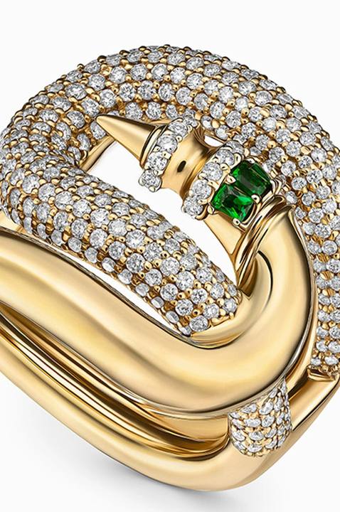 Encrusted Intertwined Rod Ring