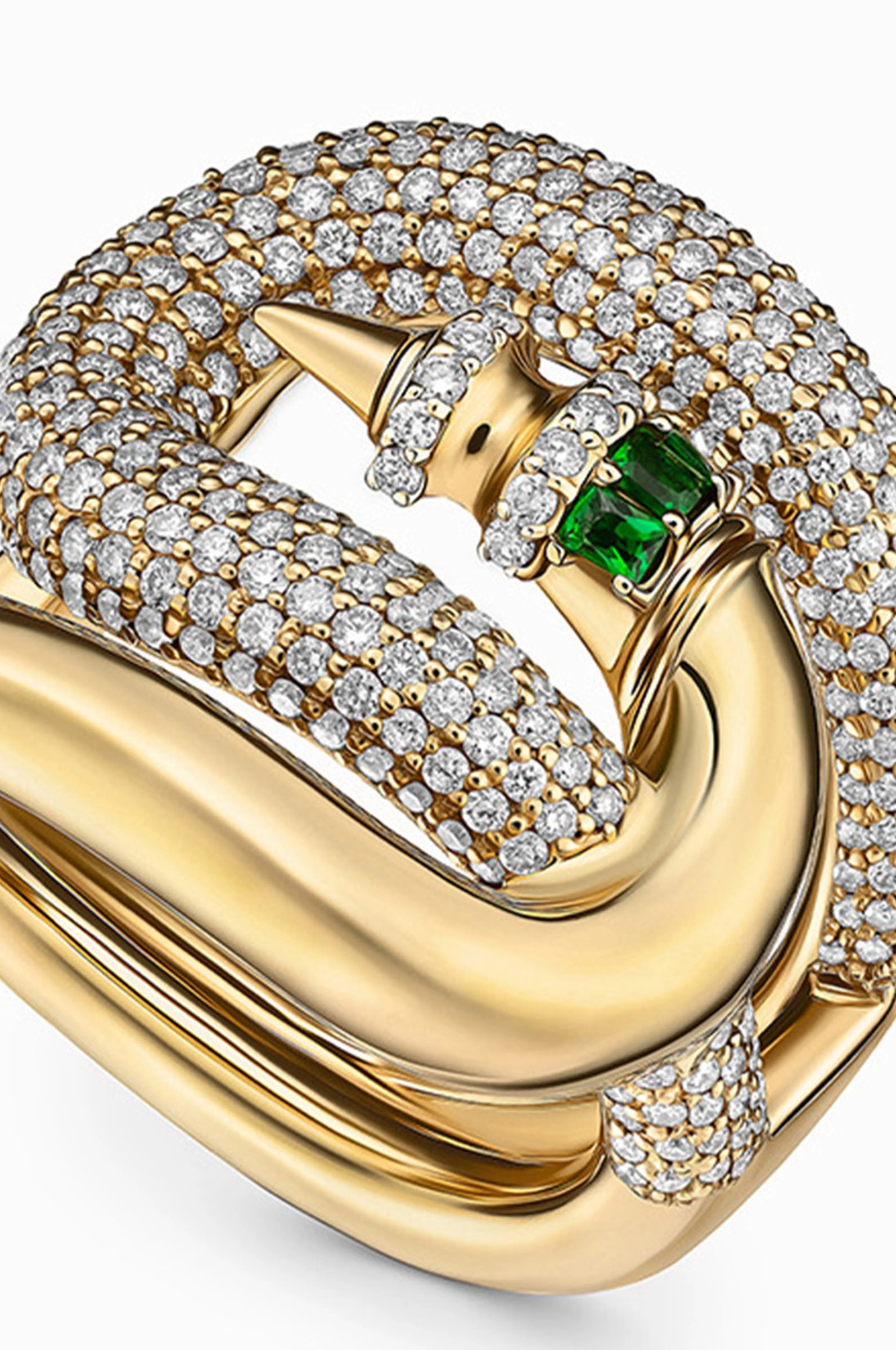 Encrusted Intertwined Rod Ring