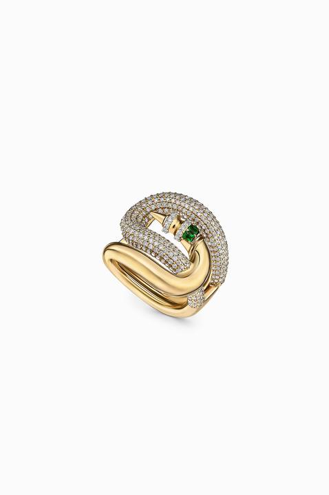 Encrusted Intertwined Rod Ring
