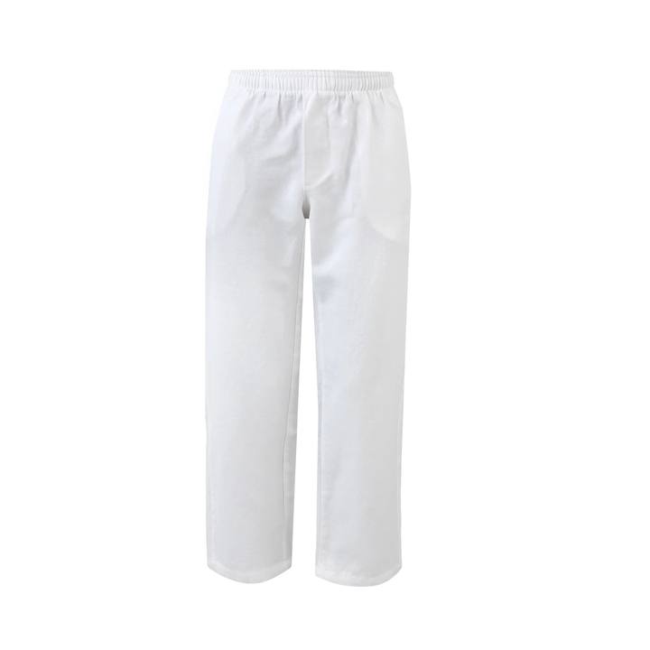 White Drawstring Linen Trousers