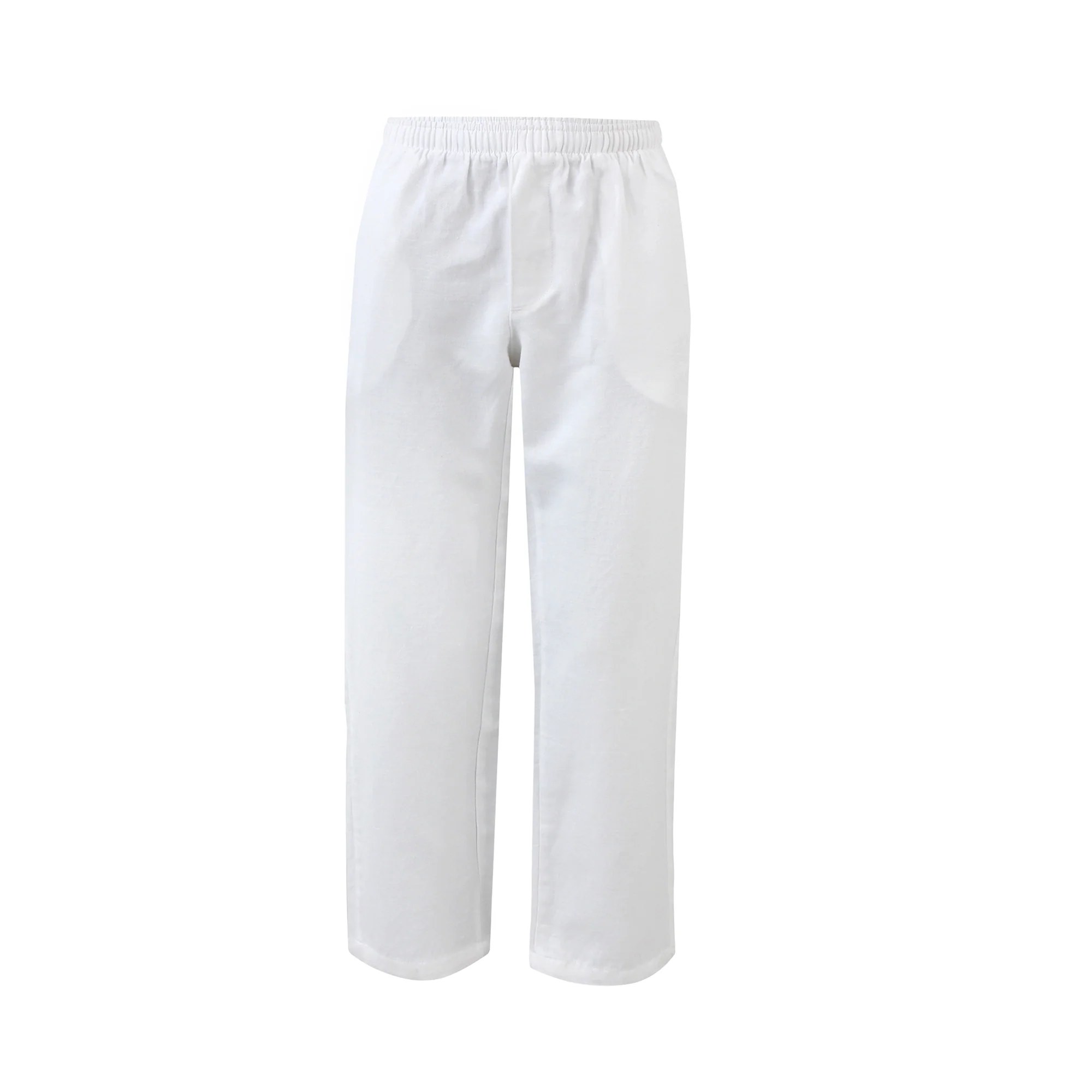 White Drawstring Linen Trousers