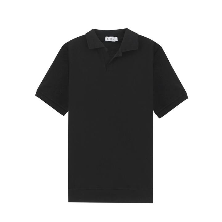 Black Ribbed Polo