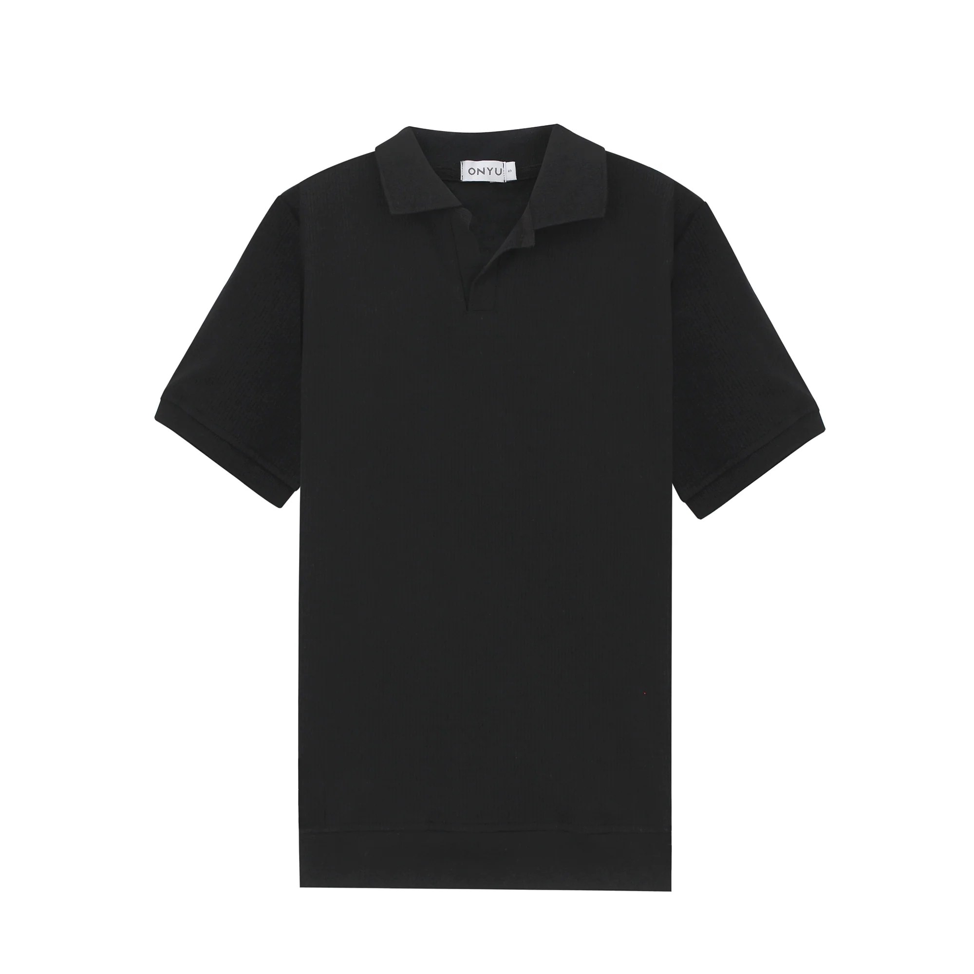 Black Ribbed Polo