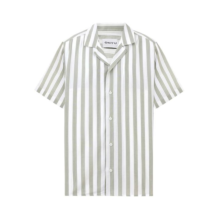 Khaki Stripe Short Sleeved Shirt