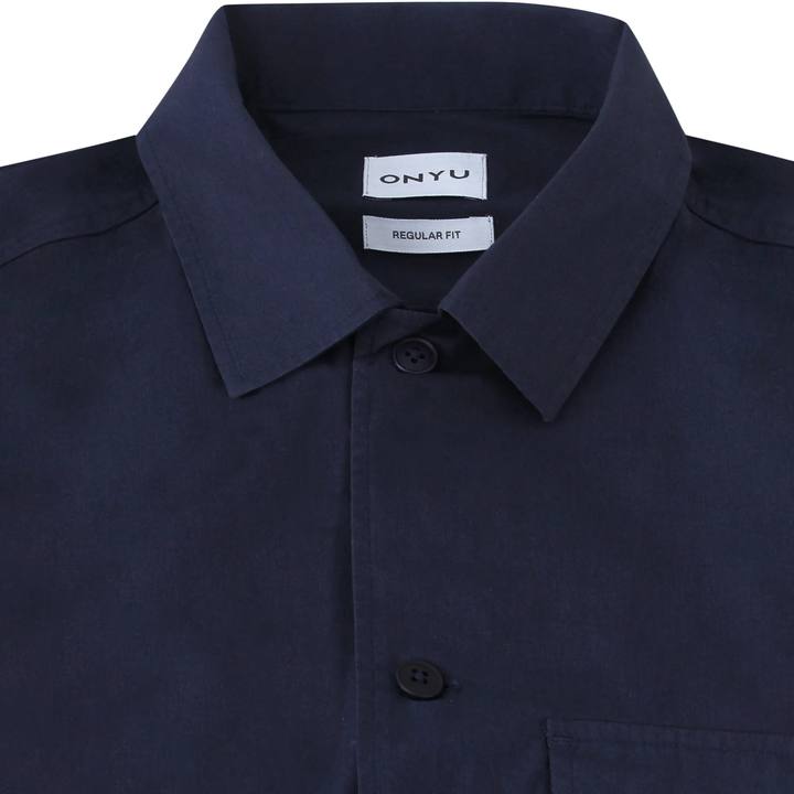 Navy Poplin Overshirt