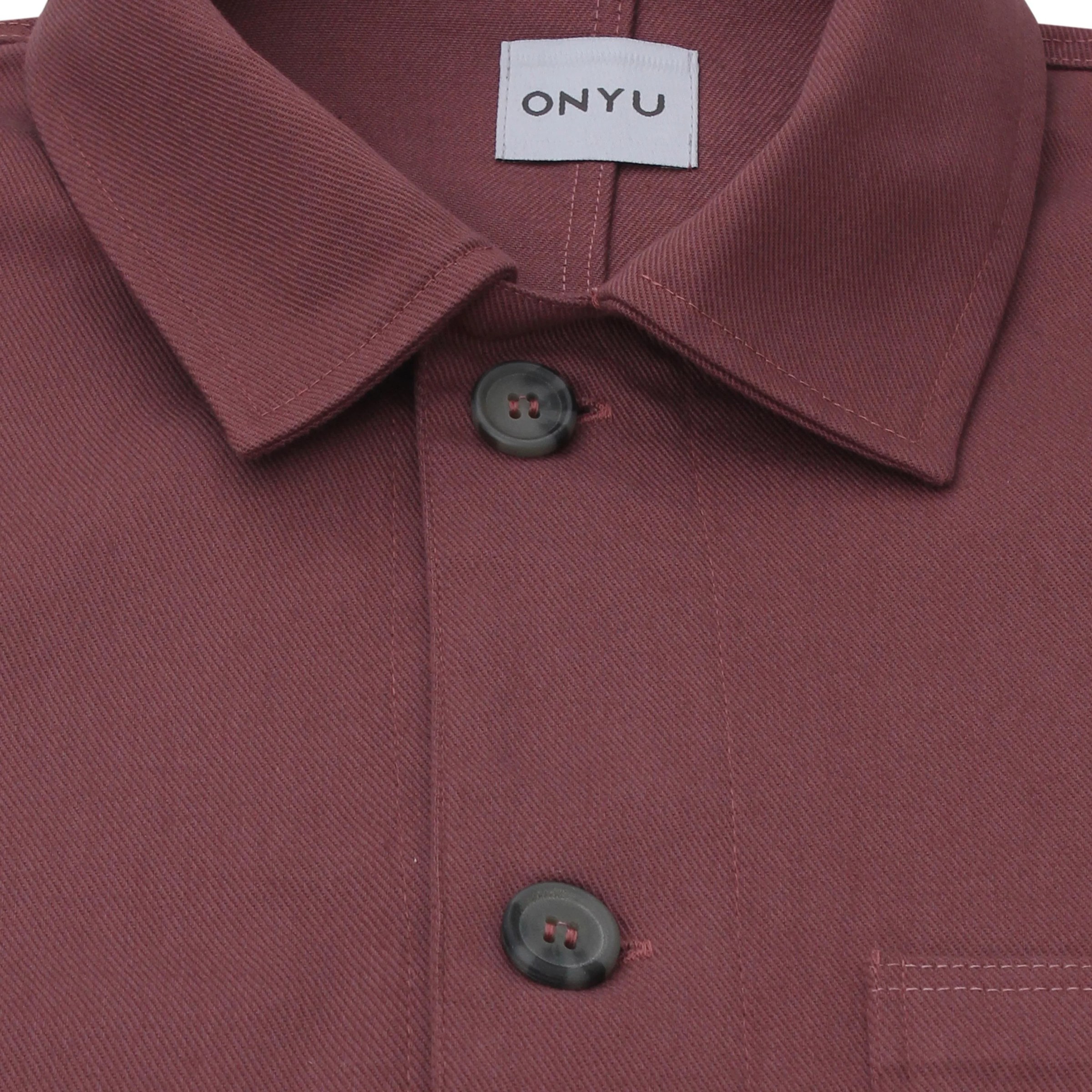 Dark Plum Twill Utility Jacket