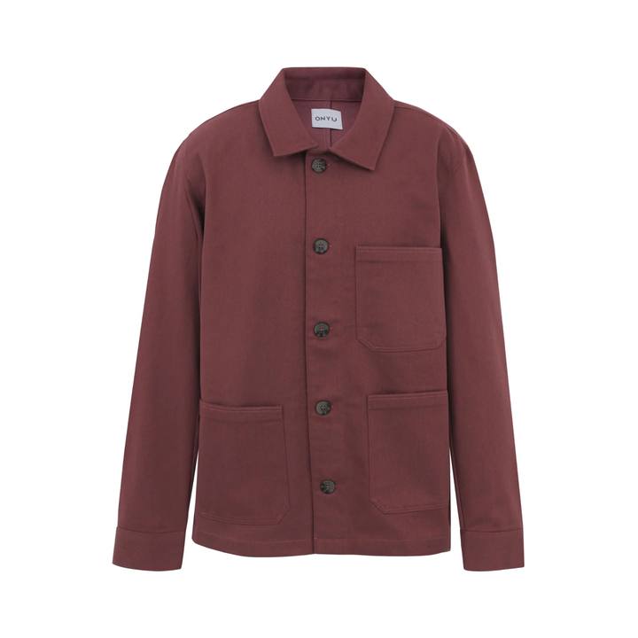Dark Plum Twill Utility Jacket