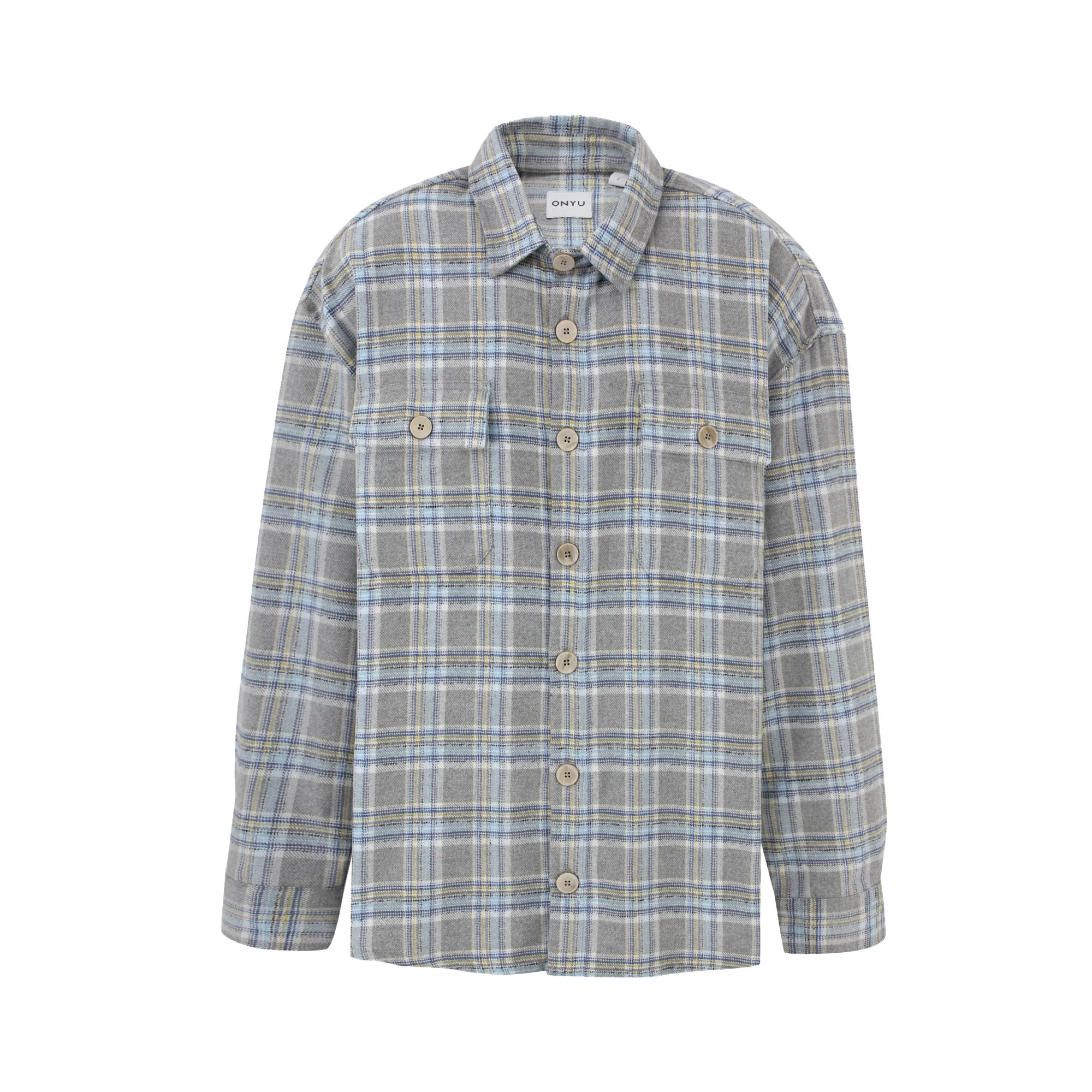Lime/Grey Checkered Overshirt