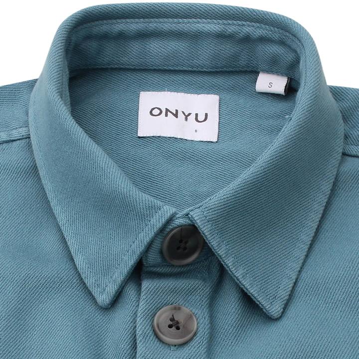 Teal Cotton Twill Overshirt