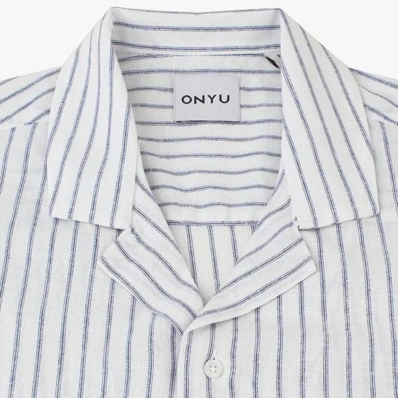 Navy Stripe Short Sleeved Shirt