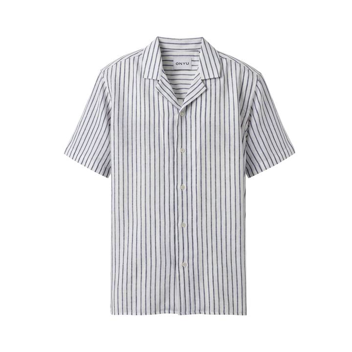 Navy Stripe Short Sleeved Shirt