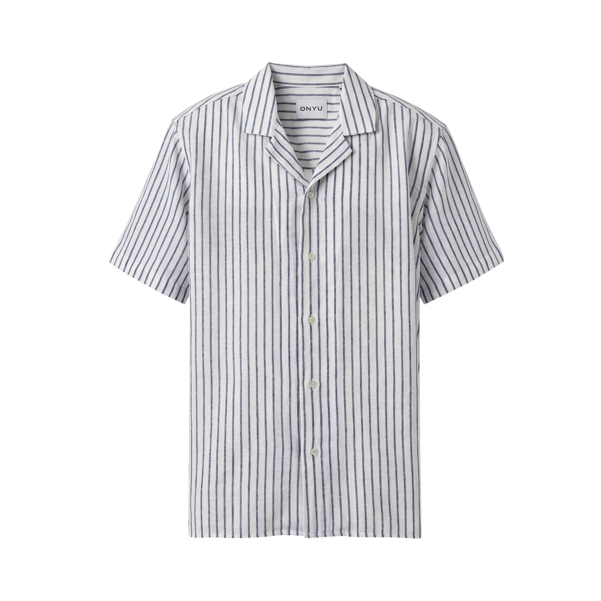 Navy Stripe Short Sleeved Shirt