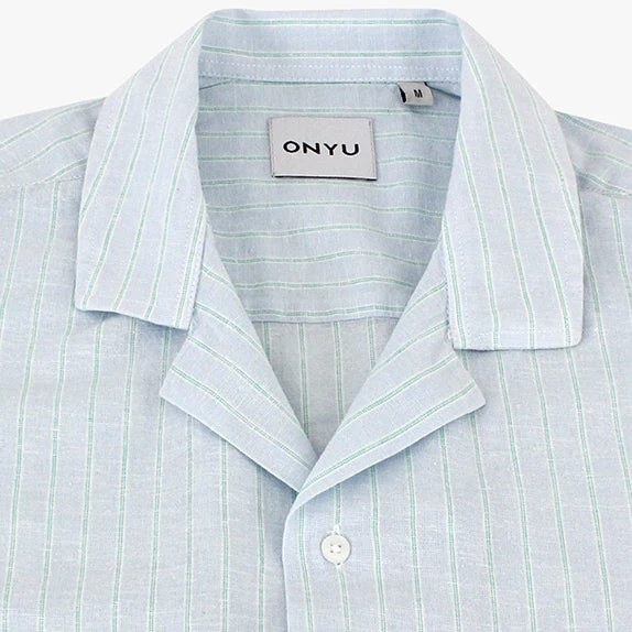 Sky Mint Stripe Short Sleeved Shirt