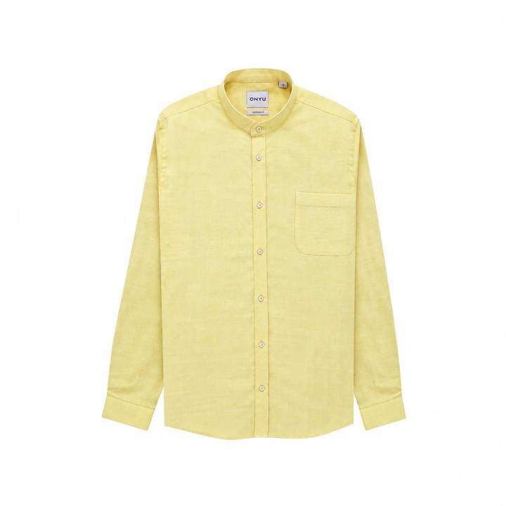 Mao Yellow Linen Shirt