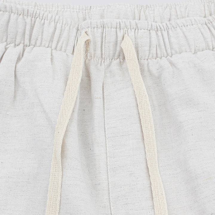 Off-White Drawstring Linen Short