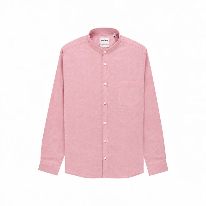 Mao Peach Linen Shirt