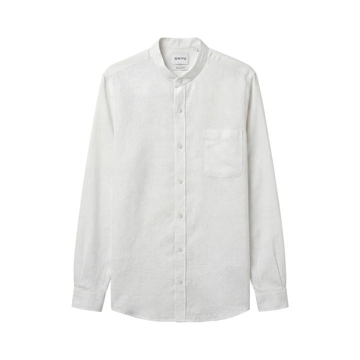 Mao White Linen Shirt