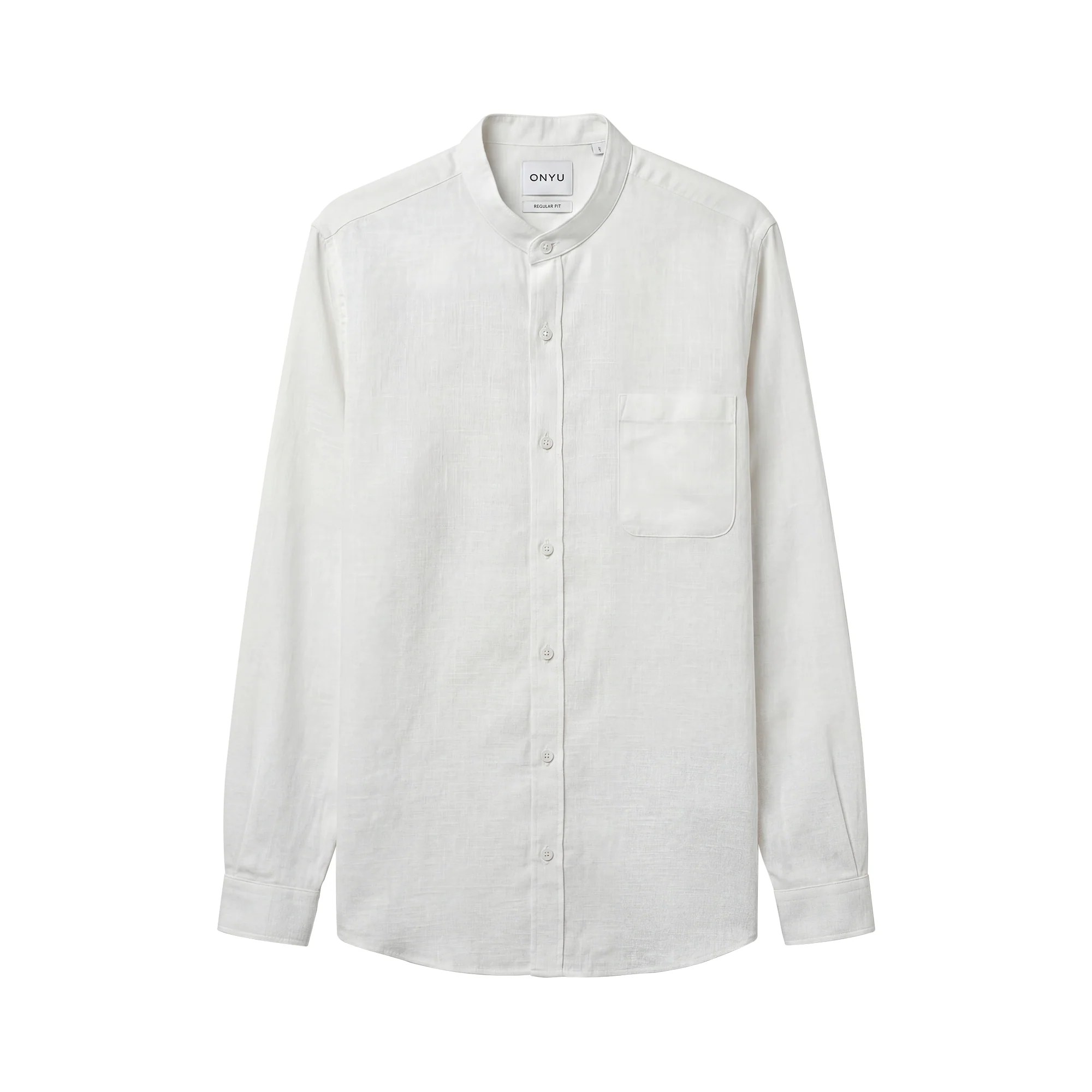 Mao White Linen Shirt