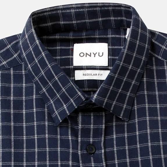 Navy Squares Flannel Shirt