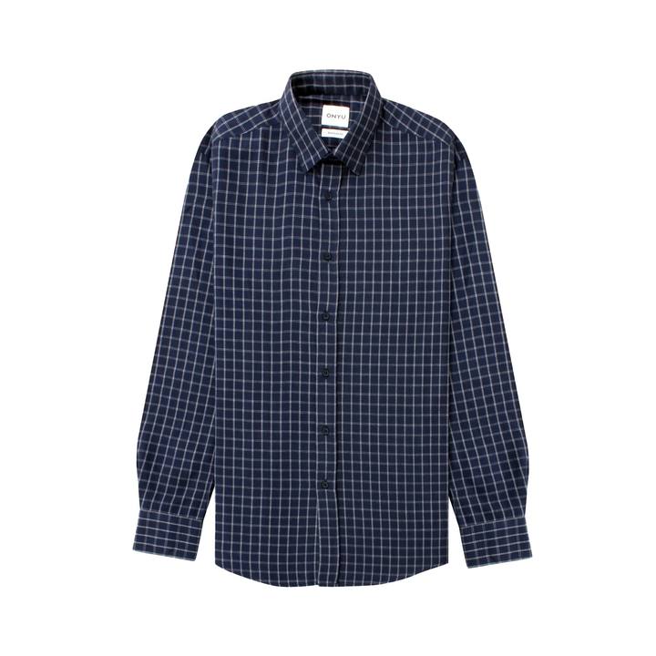 Navy Squares Flannel Shirt