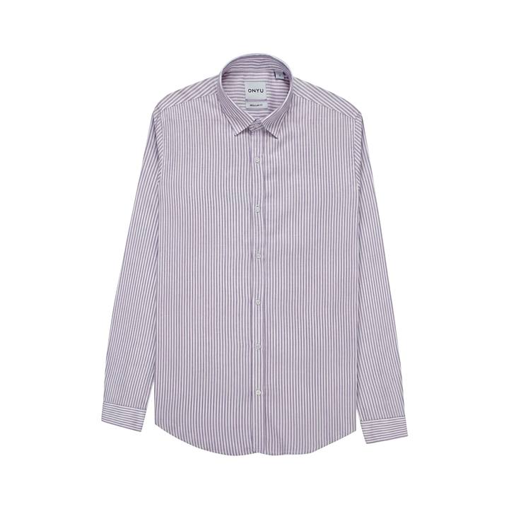 Purple Striped Regular Fit Oxford Shirt