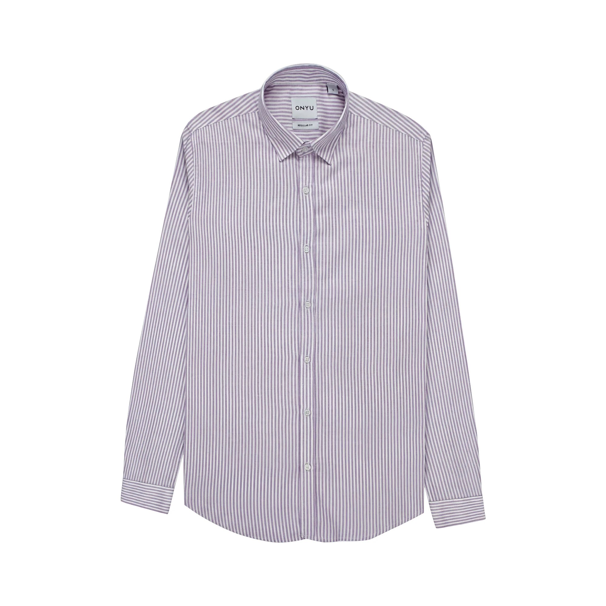 Purple Striped Regular Fit Oxford Shirt