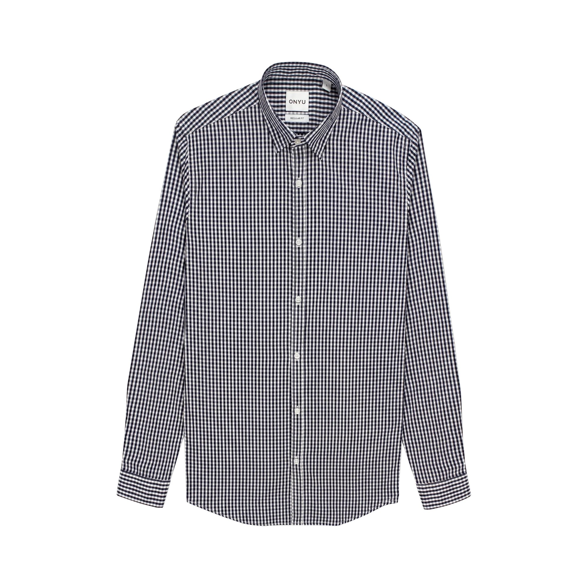 Navy Gingham Regular Fit Shirt