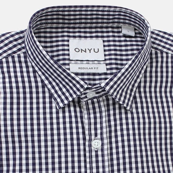 Navy Gingham Regular Fit Shirt