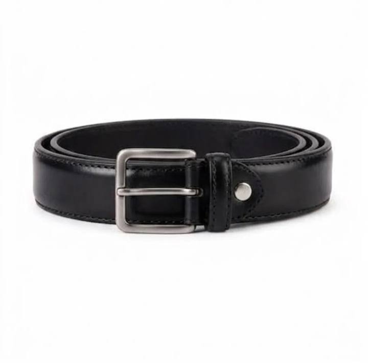 Black Classic Leather Belt 3 cm width