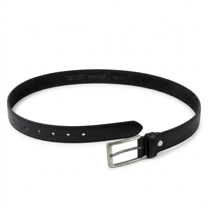 Black Classic Leather Belt 3 cm width