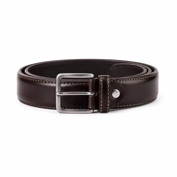 Brown Classic Leather Belt 3 cm width