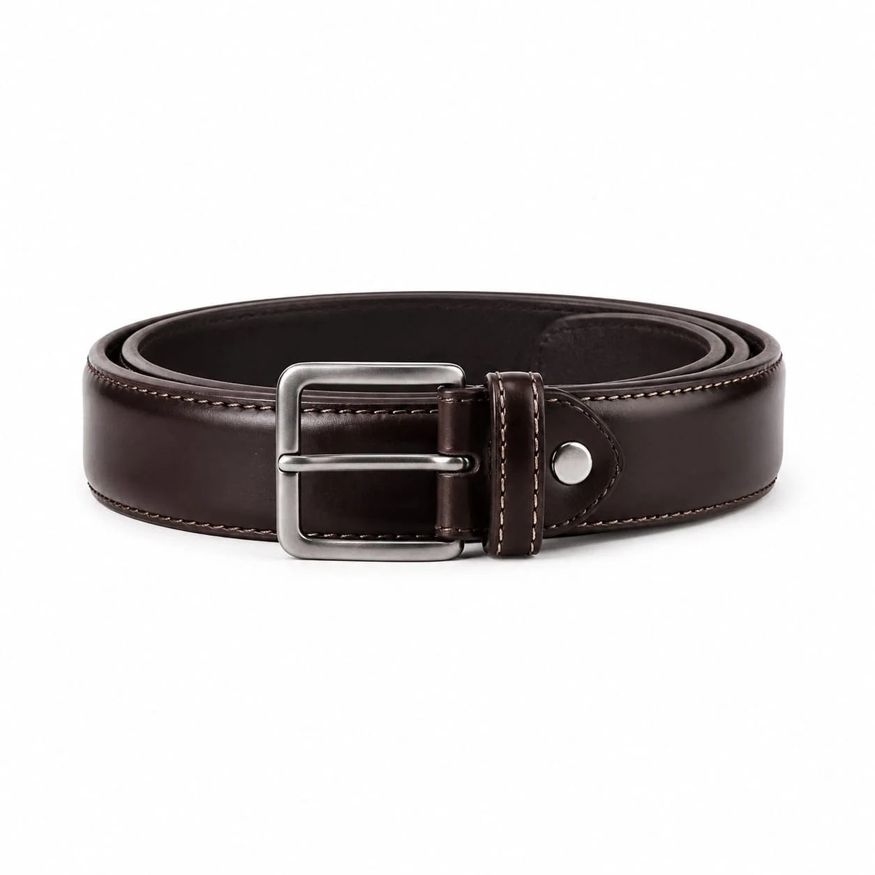 Brown Classic Leather Belt 3 cm width