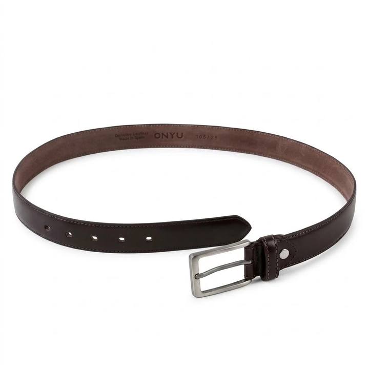 Brown Classic Leather Belt 3 cm width