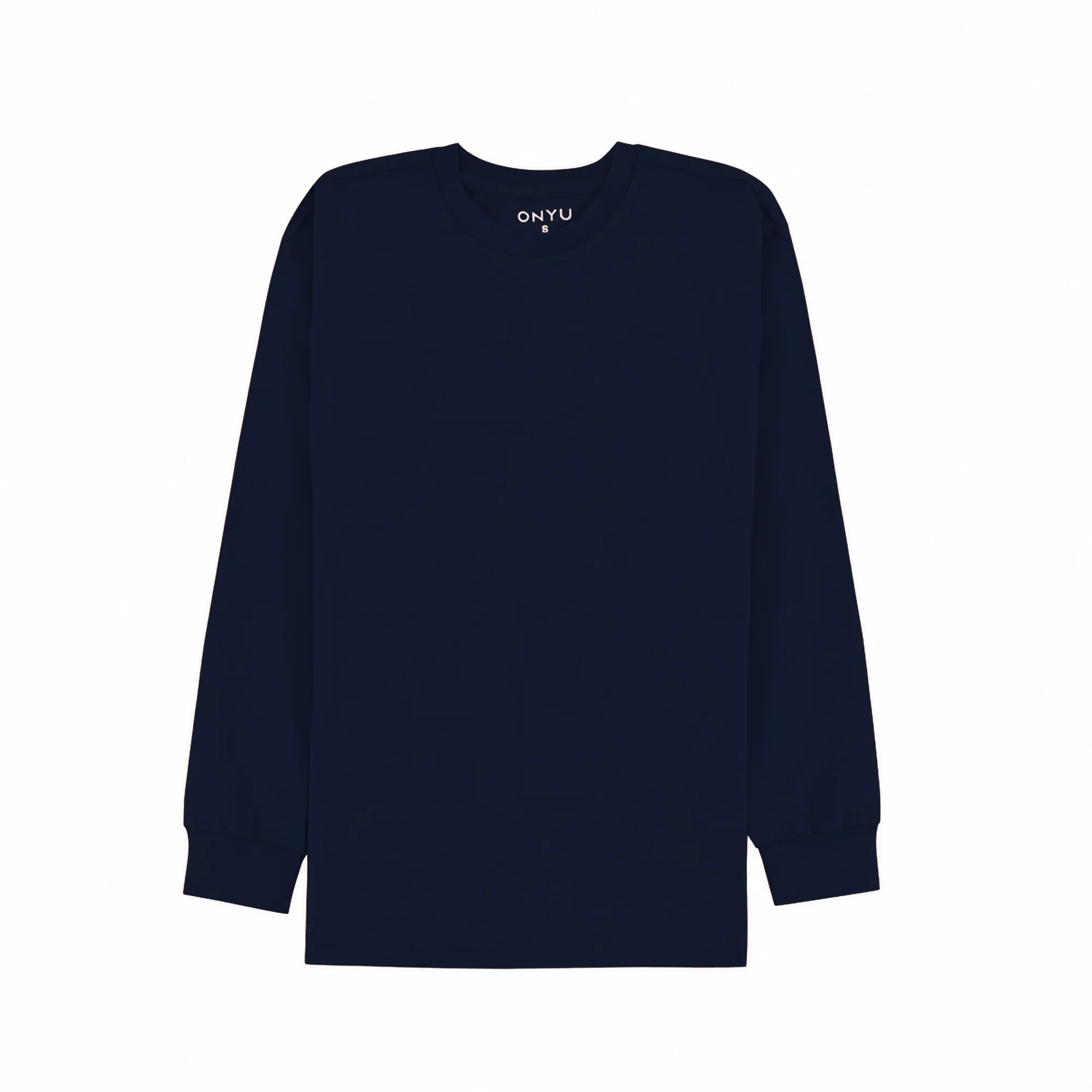 Navy Blue Long Sleeve Relaxed Fit T-Shirt